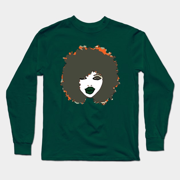 Afro Cute Natural Hair Long Sleeve T-Shirt by EllenDaisyShop